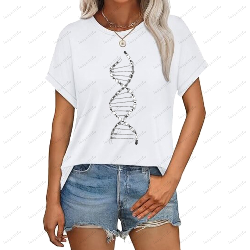 Mountain Biking Outfits Women - Funny DNA Cycling Bicycle Chain Mountain
